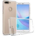 HANPORIUM Huawei Y7 2018 Uyumlu Şeffaf Silikon Kılıf - Kamera Korumalı Esnek Tam Koruma Kapak