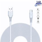 HANPORIUM Reeder P10S Uyumlu 3.4 Amper 2 Metre Ultra Hızlı Type-C Şarj Kablosu - İthalatçı Garantili - Beyaz