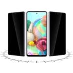 HANPORIUM Samsung Galaxy S21 FE Hayalet Ekran Koruyucu 9D Kırılmaz Cam - Gizlilik Korumalı Ultra Darbe Koruma Tam Kaplar - Şeffaf - Siyah