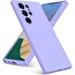 HANPORIUM Samsung Galaxy S22 Ultra Uyumlu Silikon Kılıf - Pastel Renk Tonu Kamera Korumalı Esnek Kapak - Lila