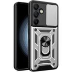 HANPORIUM Samsung Galaxy S24 Uyumlu Tank Kılıf Yüzüklü Standlı Extra Darbe Koruma Zırhlı Outdoor Kapak - Gri