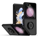 HANPORIUM Samsung Galaxy Z Flip 7 Uyumlu Kılıf Yüzüklü Standlı Extra Darbe Koruma Sert Silikon Kapak - Siyah