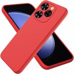 HANPORIUM Tecno Spark 20 Pro Uyumlu Silikon Kılıf - Kamera Korumalı Esnek Pastel Renk Kapak - Kırmızı