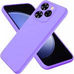HANPORIUM Tecno Spark 20 Pro Uyumlu Silikon Kılıf - Kamera Korumalı Esnek Pastel Renk Kapak - Lila