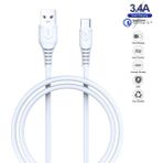 HANPORIUM Xiaomi Mi 5 Prime Uyumlu 3.4 Amper Ultra Hızlı Type-C Şarj Kablosu 1 Metre - Ithalatçı Garantili - Beyaz