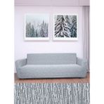 Hansaray 3 Kişilik Jakarlı Düz Desen Lastikli Koltuk Kılıfı Çekyat Koltuk Örtüsü Streç Esnek Kanepe Kılıfı - 180 x 230 cm - Açık Gri