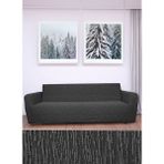 Hansaray 3 Kişilik Jakarlı Düz Desen Lastikli Koltuk Kılıfı Çekyat Koltuk Örtüsü Streç Esnek Kanepe Kılıfı - 180 x 230 cm - Antrasit