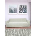 Hansaray 3 Kişilik Jakarlı Düz Desen Lastikli Koltuk Kılıfı Çekyat Koltuk Örtüsü Streç Esnek Kanepe Kılıfı - 180 x 230 cm - Krem