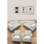 Hansarayhome Kadife Lastikli 3 3 1 1 Koltuk Örtüsü Takımı| Kanepe Kılıfı| Çekyat Örtüsü Kılıfı - 180 x 230 cm - Krem