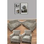 Hansarayhome Kadife Lastikli 3 3 1 1 Koltuk Örtüsü Takımı| Kanepe Kılıfı| Çekyat Örtüsü Kılıfı - 180 x 230 cm - Sütlü Kahve