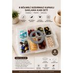 Hansel 8 Bölmeli Kapaklı Kulplu Sızdırmaz Saklama Kabı Seti - Çok Amaçlı Çerezlik Kahvaltılık Yemeklik Set