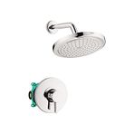 hansgrohe Croma Komple Duş Sistemi Duş Seti Modern 1-Sprey Krom, Kaba ve Duş Valfi Dahil 2 GPM, 04909000