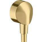 hansgrohe Duvar bağlantısı FixFit E, hortum bağlantısı, geri tepme önleyici olmadan, metal bağlantı açısı, parlatılmış altın optik