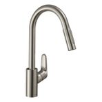 Hansgrohe Focus M41 Tek Kollu Eviye Bataryası Paslanmaz Çelik - Krom