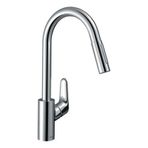 Hansgrohe HG31815000 Focus M41 Tek Kollu Eviye Bataryası 240 2 Jet Çekilebilir El Duşu