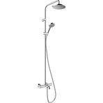 hansgrohe Küvet Duş Sistemi Vernis Blend, Duş Başlığı Boyutu 205 mm, Duş Seti Küvet Termostatı, Duş Başlığı, (Duş) Hortum, Duş Çubuğu, Yağmur Duşu, 1 Püskürtme Türü, Krom