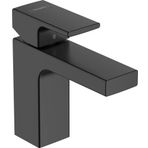 hansgrohe Lavabo Armatürü Vernis Shape, Çıkışlı Banyo Musluğu Yükseklik 100 mm, Çekme Çubuklu, Banyo Armatürü Su Tasarruflu, Mat Siyah