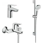 Hansgrohe Logıs-E Banyo Bataryası+ Logıs-E Lavabo Bataryası+Crometta Sürgülü Duş Seti