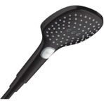Hansgrohe Mat-Siyah 120 3 Jet Raindance Select E El duşu