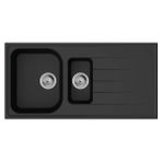 Hansgrohe S520-F525 Ankastre Granit Eviye 980/480 otomatik gider seti ile Grafit Siyahı