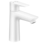 hansgrohe Talis E musluk (yüksek ağızlı 110 mm su tasarruflu musluk, çekme çubuğu çıkışı), mat beyaz
