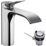hansgrohe Vivenis Lavabo Armatürü, Çıkışlı Banyo Musluğu Yükseklik 110 mm, Çekme Çubuklu, Banyo Armatürü Su Tasarruflu, Krom
