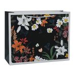HANSWARE 4 Paket 9,6 inç Orta Siyah Kulplu Hediye Çantaları, Vintage Çiçek Kağıdı Hediye Çantaları Sevgililer Günü, Düğün, Paskalya, Noel, Bebek Duşu, Doğum Günü Partisi, 9,6 inç U x 3,7 inç G x 7,7