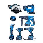 Hanswerk 7 Lİ SET Daire testere-Dekupaj-Işık-Matkap-Hilti-Spiral-Torklu 4 Batarya 2 Şarj aleti