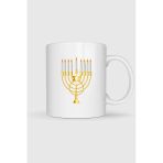 Hanukkah Menorah Yahudi Bayramı Tasarımlı Kupa Bardak