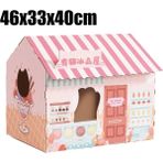 Hanyang 46X33X40 cm D Hoopet Oluklu Kağıt Kedi Evi Japon Tarzı Yatak Kediler Için Taşlama Pençe Kedi Scratcher Yuva Scratch Pad Karton (Yurt Dışından)