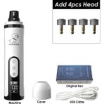 Hanyang Ekle 4 Adet Kafa Elektrikli Evcil Hayvan Tırnak Törpüsü 2 LED Işık ile Profesyoneller Köpek Tırnak Makası LCD Ekran USB Şarj Edilebilir Kedi Pençe Bakım Düzeltici (Yurt Dışından) - Renkli