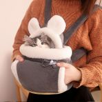 Hanyang Gri M Sıcak Evcil Hayvan Taşıma Çantası Küçük Kedi Köpekler Sırt Çantası Kış Peluş Evcil Kafes Açık Seyahat Için Pet Asılı Göğüs Çantaları Transporte Pet Çanta (Yurt Dışından) - Renkli