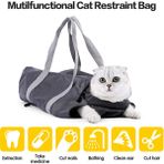 Hanyang Gri S Kedi Çantası Kırpma Çivi Ilaç Kedi Taşıyıcı Çift Astarlı Çok Amaçlı Kedi Çantası Anti-Scratch Anti-Bite Evcil Hayvan Çantası Sırt Çantası (Yurt Dışından) - Renkli