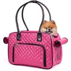 Hanyang Gül Kırmızı Pet Taşıyıcı Pu Deri Kedi Taşıma Çantası Taşınabilir Köpek Çanta Küçük Hayvan Köpek Kediler Için Nefes Alabilen Gelincik Hamster Seyahat Bez Çantalar (Yurt Dışından) - Renkli