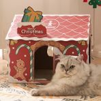 Hanyang Kırmızı Hoopet Oluklu Kağıt Kedi Evi Süt Yatağı Kediler Için Nefes Kedi Scratcher Yuva Scratch Pad Karton Kedi Uyku Yatağı (Yurt Dışından)