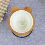 Hanyang Paw S Yeni High-End Hayvan Mama Kabı Bambu Raf Seramik Besleme ve Içme Kaseleri Köpekler ve Kediler Için Evcil Hayvan Besleyici Aksesuarları (Yurt Dışından) - Renkli