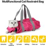 Hanyang Pembe S Kedi Çantası Kırpma Çivi Ilaç Kedi Taşıyıcı Çift Astarlı Çok Amaçlı Kedi Çantası Anti-Scratch Anti-Bite Evcil Hayvan Çantası Sırt Çantası (Yurt Dışından) - Renkli
