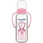 Hanymish Cam Biberon 240 ml Doğal Malzeme ile Güvenli Beslenme Sağlar Kulplu Tasarım