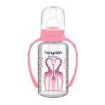 Hanymısh Kulplu Cam Biberon 125 Ml No:1 (0-6 Ay) Pembe
