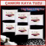 Hanzade Bitkisel 84 Mineralli Doğal Çankırı Kristal Kaya Tuzu 3 kg Toz (Öğütülmüş) + 3 kg Tane (Öğütülmemiş) - 6 kg