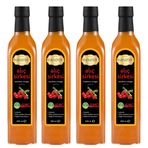 Hanzade Bitkisel Alıç Sirkesi 500 ML x 4 Adet Doğal Fermantasyon İçilebilir Katkısız Cam Şişe