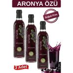 Hanzade Bitkisel Aronya Özü 500 ml x 3 Adet – Soğuk Pres, Yoğun Tat, Cam Şişe