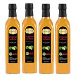 Hanzade Bitkisel Enginar Sirkesi 500 ML x 4 Adet Doğal Fermantasyon İçilebilir Katkısız Cam Şişe