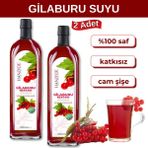 Hanzade Bitkisel Gilaburu Suyu Nektarı 1 Litre x 2 Adet Şeker Ilavesiz Cam Şişe - 2 lt