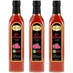 Hanzade Bitkisel Gül Sirkesi 500 ML x 3 Adet Doğal Fermantasyon İçilebilir Katkısız Cam Şişe