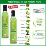 Hanzade Bitkisel Sıvı Klorofil Kürü Buğday Çimi İlaveli Bitki Ekstraktları 500 ML x 2 Adet Cam Şişe