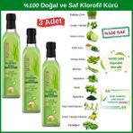 Hanzade Bitkisel Sıvı Klorofil Kürü Buğday Çimi İlaveli Bitki Ekstraktları 500 ML x 3 Adet Cam Şişe