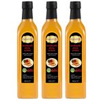 Hanzade Bitkisel Zerdeçallı Elma Sirkesi 500 ML x 3 Adet Doğal Fermantasyon İçilebilir Katkısız Cam Şişe