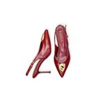 HANZE Kadın Stiletto Bordo Sivri Burun Orta Topuk Altın Tokalı Yeni Sezon C2286