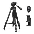 Hanzete 1.88M/74in Fotoğrafçılık Tr Kamera Tr Standı Alüminyum Alaşım 360° Dönebilen 5kg/11 Yük Kapasitesi Telefon Klipsli 1/4 İnç Vida Bağlantısı Nikon DSLR Kameralar Video